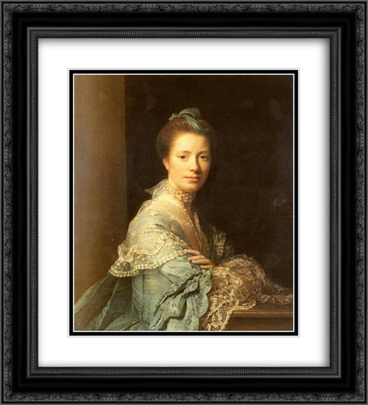 Portrait of Jean Abercromby, Mrs Morison 20x22 Black Ornate Wood Framed Art Print Poster with Double Matting by Ramsay, Allan