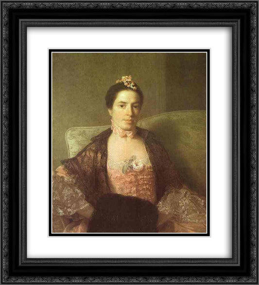 Portrait of Martha, Countess of Elgin 20x22 Black Ornate Wood Framed Art Print Poster with Double Matting by Ramsay, Allan