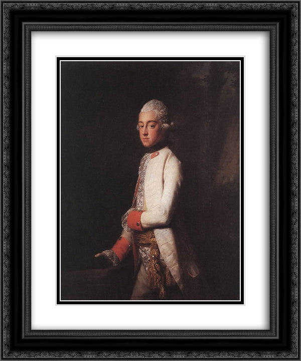 Prince George Augustus of Mecklenburg Strelitz 20x24 Black Ornate Wood Framed Art Print Poster with Double Matting by Ramsay, Allan