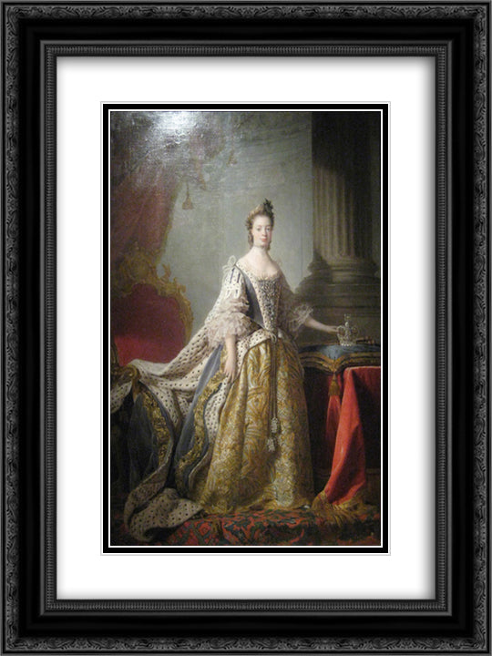 Queen Charlotte 18x24 Black Ornate Wood Framed Art Print Poster with Double Matting by Ramsay, Allan