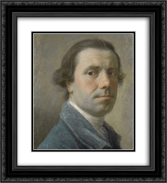 Self-Portrait 20x22 Black Ornate Wood Framed Art Print Poster with Double Matting by Ramsay, Allan