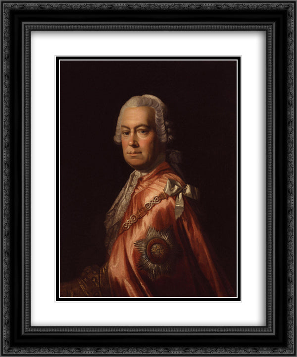 Sir Andrew Mitchell 20x24 Black Ornate Wood Framed Art Print Poster with Double Matting by Ramsay, Allan