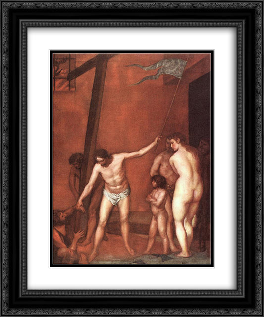 Descent into Limbo 20x24 Black Ornate Wood Framed Art Print Poster with Double Matting by Cano, Alonzo