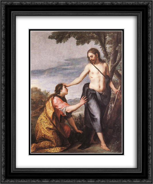 Noli Me Tangere 20x24 Black Ornate Wood Framed Art Print Poster with Double Matting by Cano, Alonzo