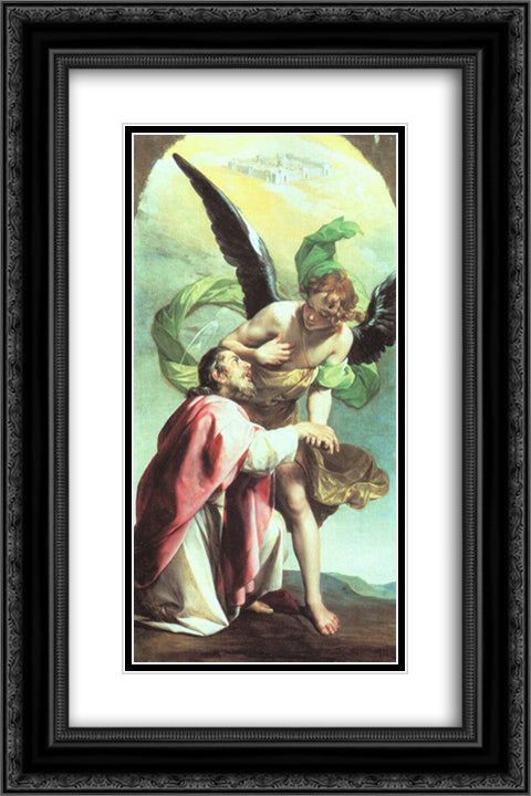 Saint John the Evangelist's Vision of Jerusalem 16x24 Black Ornate Wood Framed Art Print Poster with Double Matting by Cano, Alonzo