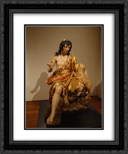 St. John the Baptist 20x24 Black Ornate Wood Framed Art Print Poster with Double Matting by Cano, Alonzo