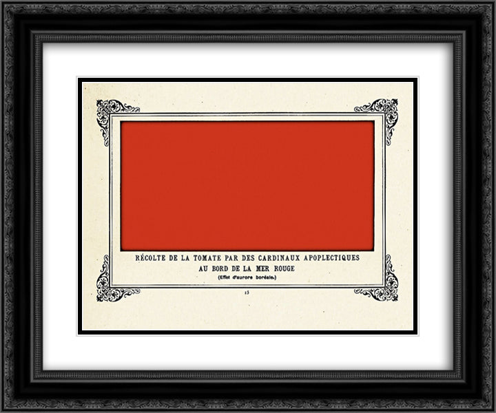 Apoplectic Cardinals Harvesting Tomatoes on the Shore of the Red Sea (Study of the Aurora Borealis) 24x20 Black Ornate Wood Framed Art Print Poster with Double Matting by Allais, Alphonse