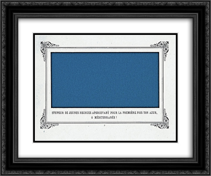 Fear of Navy Recruits Seeing the Mediterranean for the First Time 24x20 Black Ornate Wood Framed Art Print Poster with Double Matting by Allais, Alphonse