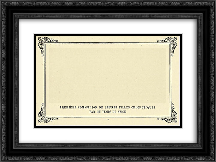 First Communion of Anaemic Young Girls in the Snow 24x18 Black Ornate Wood Framed Art Print Poster with Double Matting by Allais, Alphonse