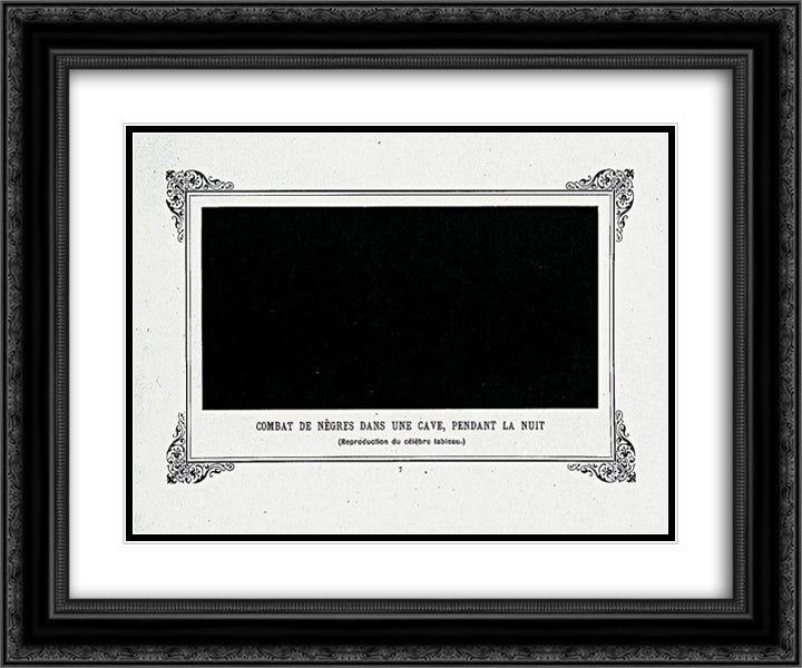 Negroes Fighting in a Tunnel by Night 24x20 Black Ornate Wood Framed Art Print Poster with Double Matting by Allais, Alphonse