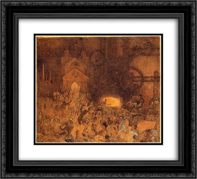 Age of Reason 22x20 Black Ornate Wood Framed Art Print Poster with Double Matting by Mucha, Alphonse