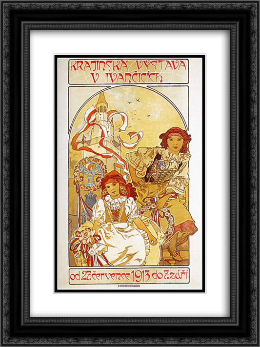 Regional Exhibition in Ivancice 18x24 Black Ornate Wood Framed Art Print Poster with Double Matting by Mucha, Alphonse