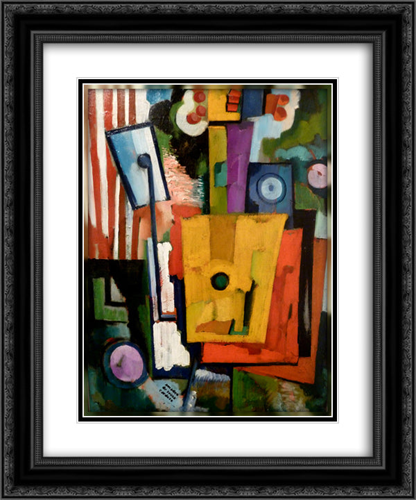 The Life of Instruments 20x24 Black Ornate Wood Framed Art Print Poster with Double Matting by Souza Cardoso, Amadeo de