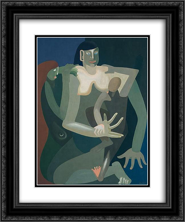Maternity 20x24 Black Ornate Wood Framed Art Print Poster with Double Matting by Ozenfant, Amedee