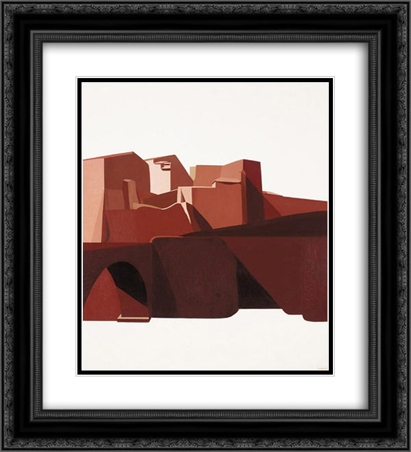 Sisteron 20x22 Black Ornate Wood Framed Art Print Poster with Double Matting by Ozenfant, Amedee