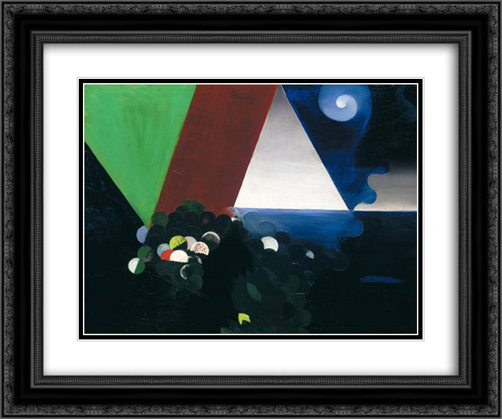 Synthese 24x20 Black Ornate Wood Framed Art Print Poster with Double Matting by Ozenfant, Amedee