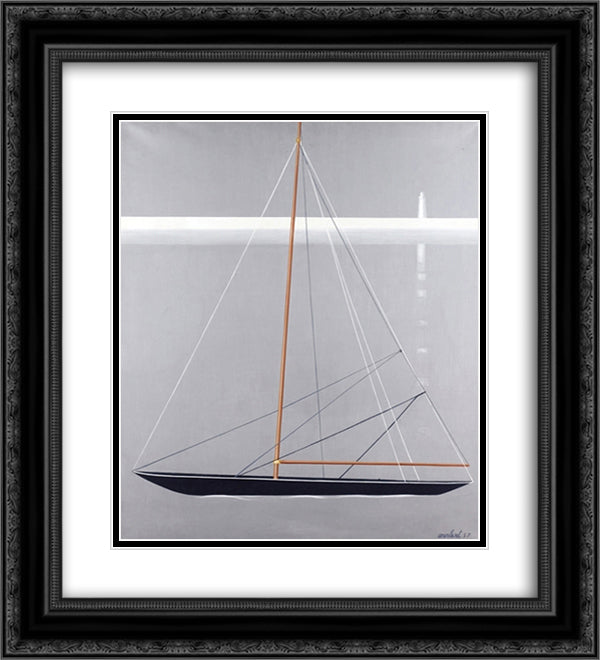 Untitled 20x22 Black Ornate Wood Framed Art Print Poster with Double Matting by Ozenfant, Amedee