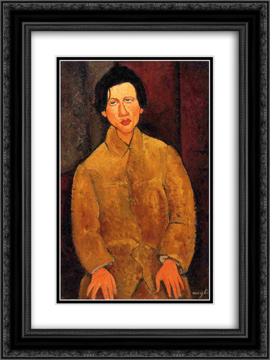 Chaim Soutine 18x24 Black Ornate Wood Framed Art Print Poster with Double Matting by Modigliani, Amedeo