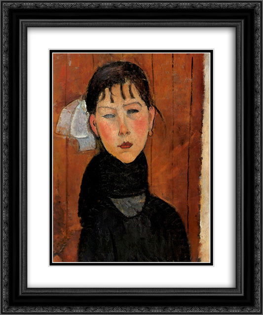 Marie, daughter of the people 20x24 Black Ornate Wood Framed Art Print Poster with Double Matting by Modigliani, Amedeo