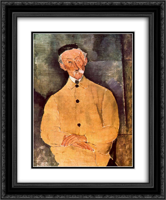Monsieur Lepoutre 20x24 Black Ornate Wood Framed Art Print Poster with Double Matting by Modigliani, Amedeo