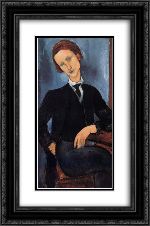 Pierre Edouard Baranowski 16x24 Black Ornate Wood Framed Art Print Poster with Double Matting by Modigliani, Amedeo