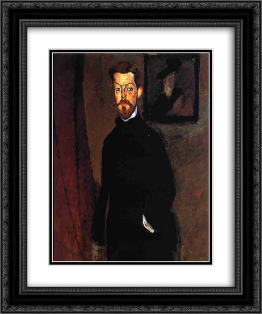 Portrait of Dr. Paul Alexandre 20x24 Black Ornate Wood Framed Art Print Poster with Double Matting by Modigliani, Amedeo