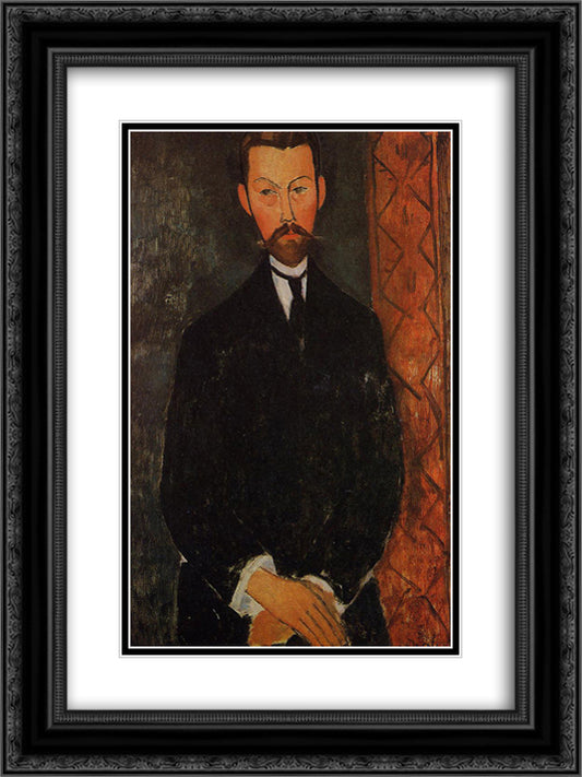 Portrait of Paul Alexander 18x24 Black Ornate Wood Framed Art Print Poster with Double Matting by Modigliani, Amedeo