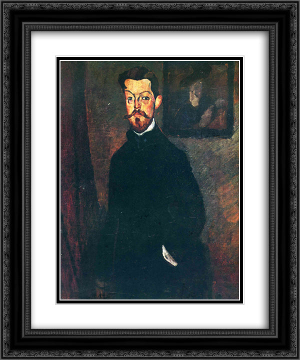 Portrait of Paul Alexandre 20x24 Black Ornate Wood Framed Art Print Poster with Double Matting by Modigliani, Amedeo