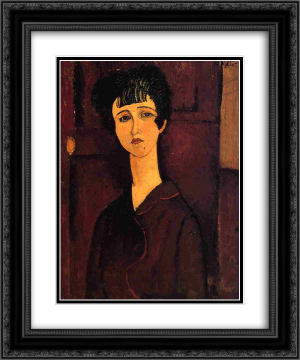 Victoria 20x24 Black Ornate Wood Framed Art Print Poster with Double Matting by Modigliani, Amedeo