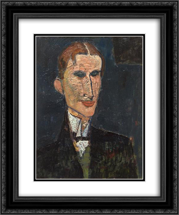 Viking Eggeling 20x24 Black Ornate Wood Framed Art Print Poster with Double Matting by Modigliani, Amedeo