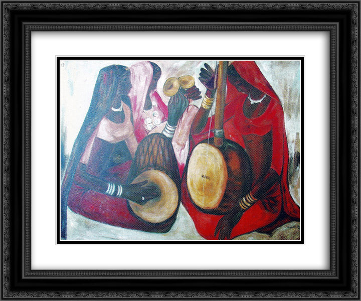 unknown title 24x20 Black Ornate Wood Framed Art Print Poster with Double Matting by Sher Gil, Amrita