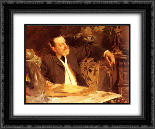 Antonin Proust 24x20 Black Ornate Wood Framed Art Print Poster with Double Matting by Zorn, Anders