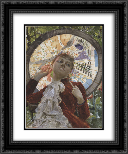 Castles in the Air 20x24 Black Ornate Wood Framed Art Print Poster with Double Matting by Zorn, Anders