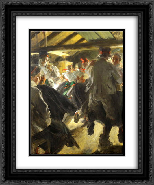 Dance in Gopsmor 20x24 Black Ornate Wood Framed Art Print Poster with Double Matting by Zorn, Anders