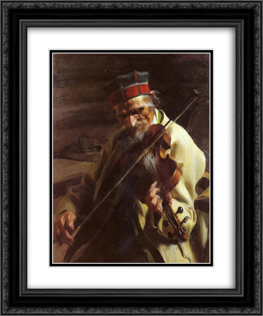 Hins Anders 20x24 Black Ornate Wood Framed Art Print Poster with Double Matting by Zorn, Anders