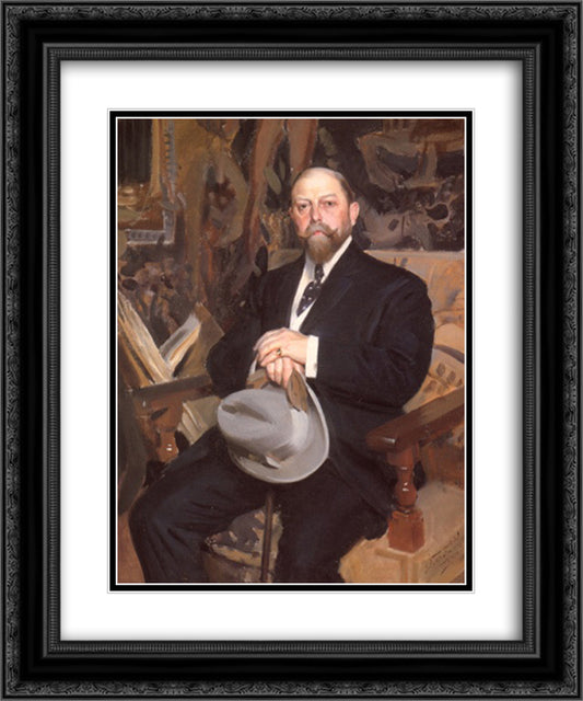 Hugo Reisinger 20x24 Black Ornate Wood Framed Art Print Poster with Double Matting by Zorn, Anders