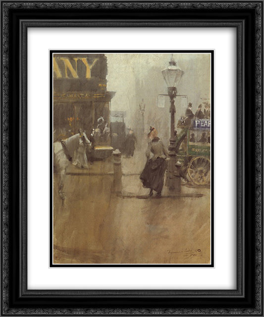Impressions of London 20x24 Black Ornate Wood Framed Art Print Poster with Double Matting by Zorn, Anders