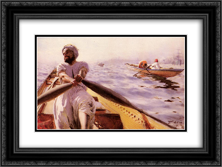 Kaikroddare 24x18 Black Ornate Wood Framed Art Print Poster with Double Matting by Zorn, Anders