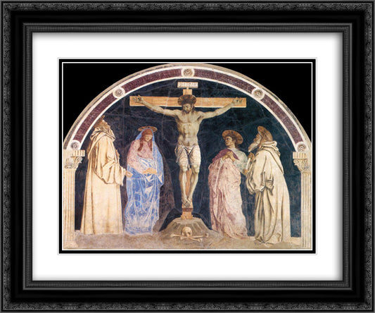 Crucifixion 24x20 Black Ornate Wood Framed Art Print Poster with Double Matting by Castagno, Andrea del