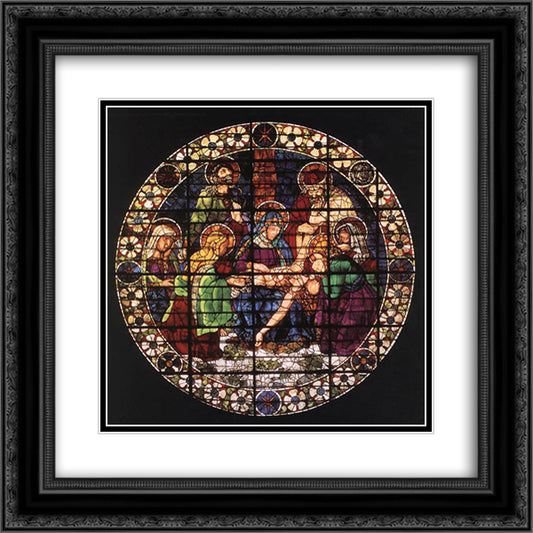 Deposition of Christ 20x20 Black Ornate Wood Framed Art Print Poster with Double Matting by Castagno, Andrea del