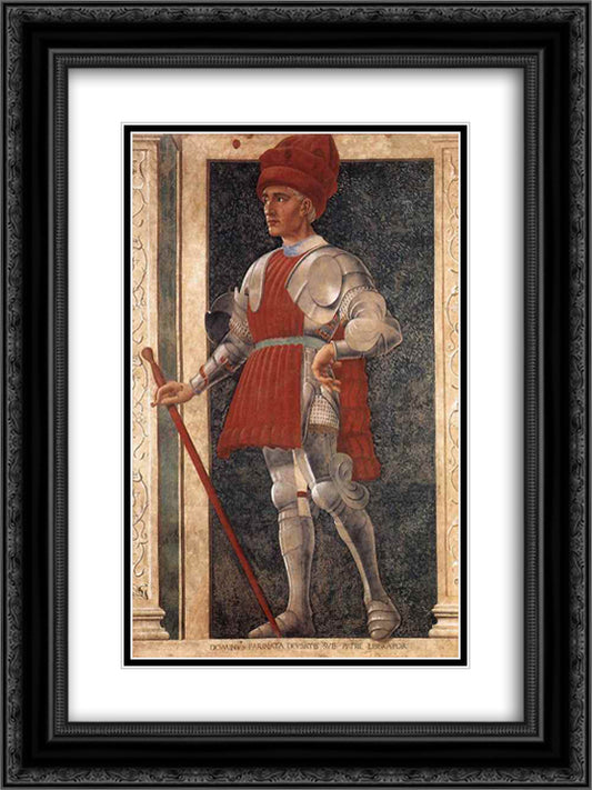 Farinata degli Uberti 18x24 Black Ornate Wood Framed Art Print Poster with Double Matting by Castagno, Andrea del