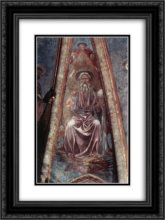 God the Father 18x24 Black Ornate Wood Framed Art Print Poster with Double Matting by Castagno, Andrea del