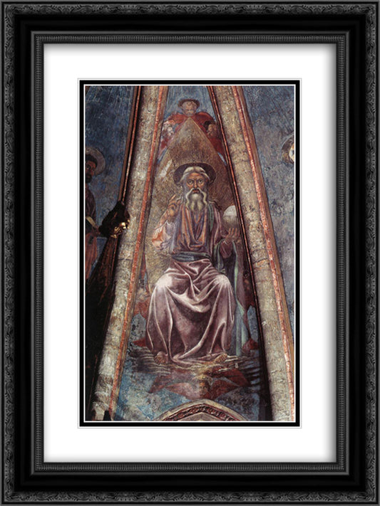 God the Father 18x24 Black Ornate Wood Framed Art Print Poster with Double Matting by Castagno, Andrea del