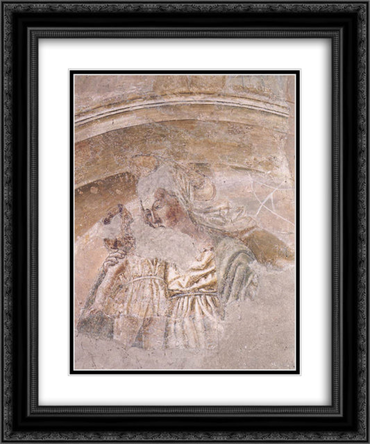 Madonna and Child 20x24 Black Ornate Wood Framed Art Print Poster with Double Matting by Castagno, Andrea del