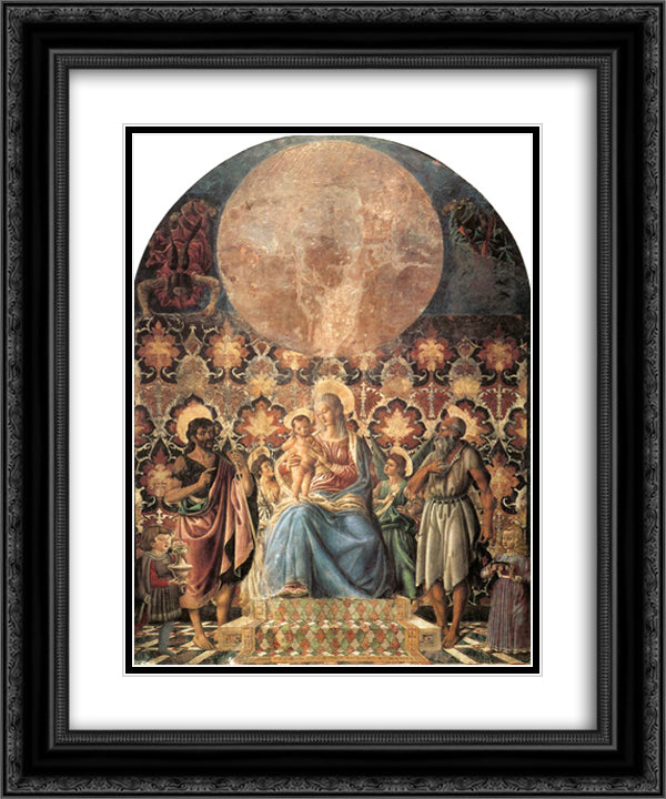 Madonna and Child with Saints 20x24 Black Ornate Wood Framed Art Print Poster with Double Matting by Castagno, Andrea del