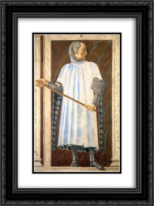 Niccolo Acciaioli 18x24 Black Ornate Wood Framed Art Print Poster with Double Matting by Castagno, Andrea del