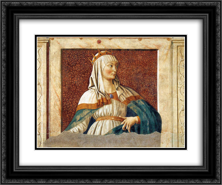 Queen Esther 24x20 Black Ornate Wood Framed Art Print Poster with Double Matting by Castagno, Andrea del