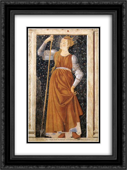 Queen Tomyris 18x24 Black Ornate Wood Framed Art Print Poster with Double Matting by Castagno, Andrea del