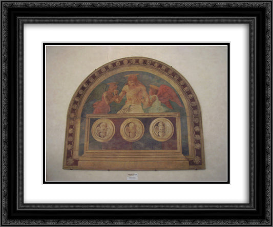 Resurrection 24x20 Black Ornate Wood Framed Art Print Poster with Double Matting by Castagno, Andrea del