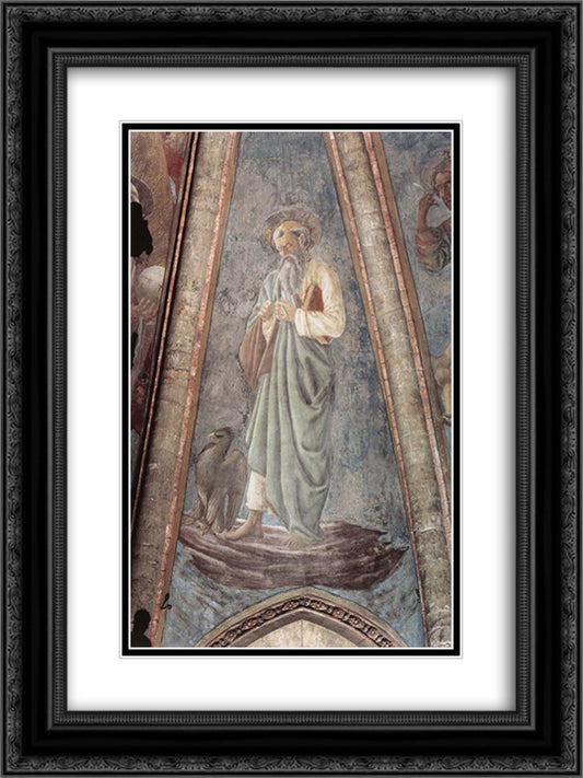 St. John the Evangelist 18x24 Black Ornate Wood Framed Art Print Poster with Double Matting by Castagno, Andrea del